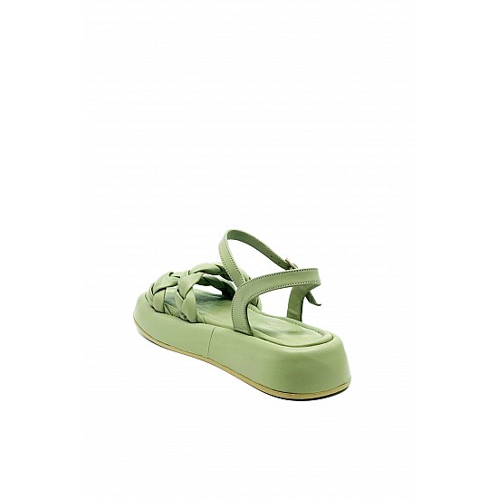 Yeşil Hakiki Deri Sandalet - OLIVE - YEŞİL