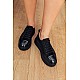 Siyah Kanvas Yüksek Tabanlı Spor Ayakkabı - Ruby - SİYAH