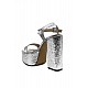 Altın Vegan Deri Tek Bant Platform Tabanlı Topuklu Ayakkabı - LUISA - Gümüş