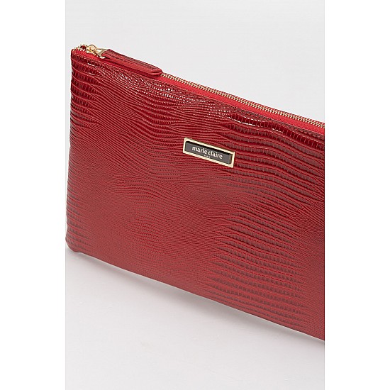 Marie Claire Kırmızı Kadın Kroko Desenli Clutch ve Portföy Çantası Cannes MC222106309 - KIRMIZI