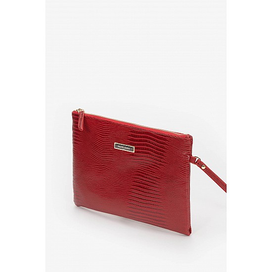 Marie Claire Kırmızı Kadın Kroko Desenli Clutch ve Portföy Çantası Cannes MC222106309 - KIRMIZI