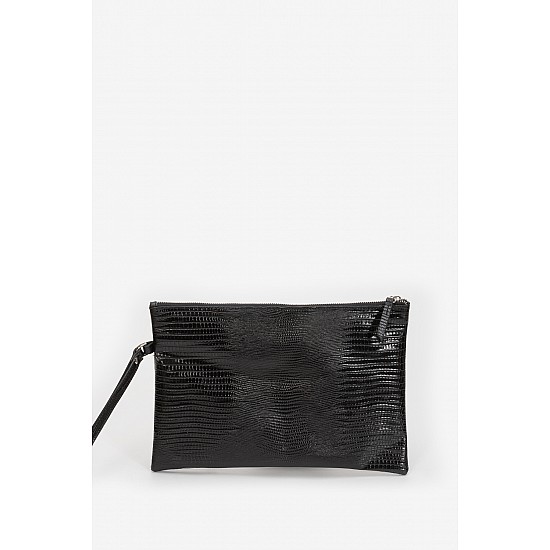 Marie Claire Kırmızı Kadın Kroko Desenli Clutch ve Portföy Çantası Cannes MC222106309 - SİYAH