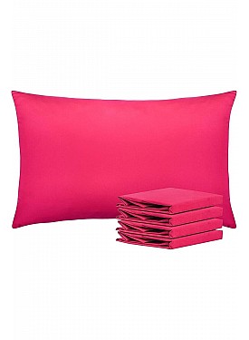 %100 Pamuklu 50x70 Yastık Kılıfı Pillow Case 3lü Paket - fuşya