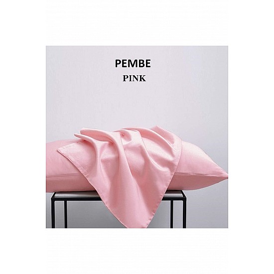 %100 Pamuklu 50x70 Yastık Kılıfı Pillow Case 3lü Paket - PEMBE