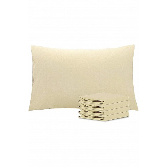 %100 Pamuklu 50x70 Yastık Kılıfı Pillow Case 4lü Paket - BEJ