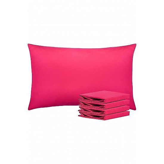 %100 Pamuklu 50x70 Yastık Kılıfı Pillow Case 4lü Paket - fuşya