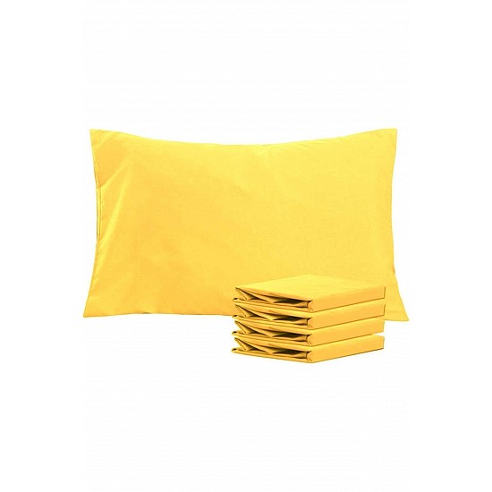 %100 Pamuklu 50x70 Yastık Kılıfı Pillow Case 4lü Paket - SARI