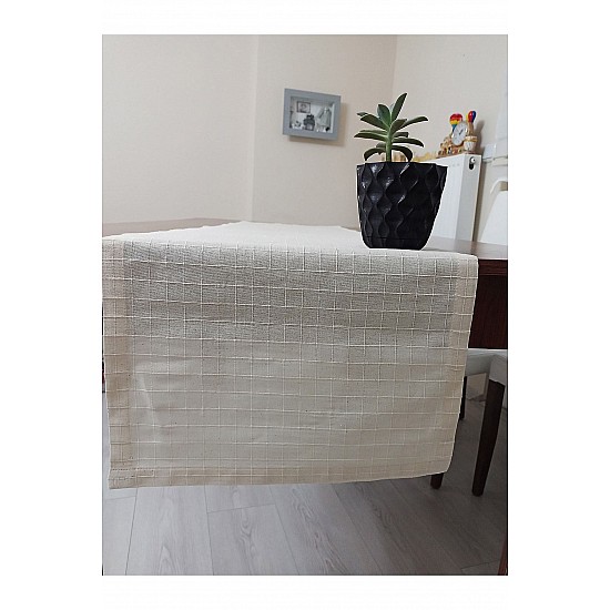 %100 Pamuklu Runner 40x150cm Ekru - EKRU