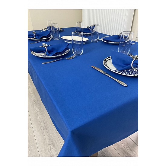 Sıvı Geçirmez Dertsiz Masa Örtüsü Saks Mavi 25 Parça Set - Saks Mavi