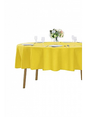 Sıvıya Dayanıklı Dertsiz Oval Masa Örtüsü Sarı 160 x 300 - SARI
