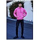 Erkek Pembe Renk 2 iplik İnce Mevsimlik Kapüşonlu Sweatshirt - PEMBE