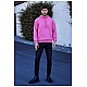 Erkek Pembe Renk 2 iplik İnce Mevsimlik Kapüşonlu Sweatshirt - PEMBE