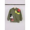 Unisex Çocuk Mickey Mouse Baskılı Haki Renk Mevsimlik Kapüşonlu Hırka - HAKİ