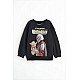 Unisex Bebek & Çocuk Star Wars Baskılı Siyah Renk 2 İplik Şardonlu Sweatshirt - SİYAH