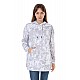 Unisex Batik Baskılı 3 Iplik Oversize Kapüşonlu Kanguru Cepli Batik Sevgili Kombini Sweatshirt - GRİ-BEYAZ