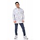 Unisex Batik Baskılı 3 Iplik Oversize Kapüşonlu Kanguru Cepli Batik Sevgili Kombini Sweatshirt - GRİ-BEYAZ