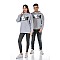 Unisex Anime Baskılı 3 Iplik Kapüşonlu Gri Renk Sevgili Kombini Sweatshirt - GRİ