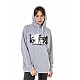 Unisex Anime Baskılı 3 Iplik Kapüşonlu Gri Renk Sevgili Kombini Sweatshirt - GRİ