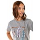 Kadın Gri Penye Yaprak Baskılı T-shirt - GRİ