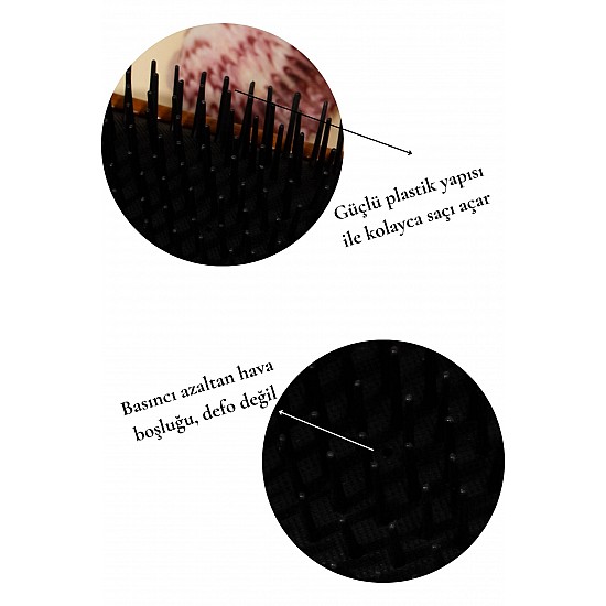 Saç Açma Fırçası Sağlam Kayın Ağacı Gövde Dolaşık Açma Tüm Saç Tiplerine Uygun - Top Uçsuz