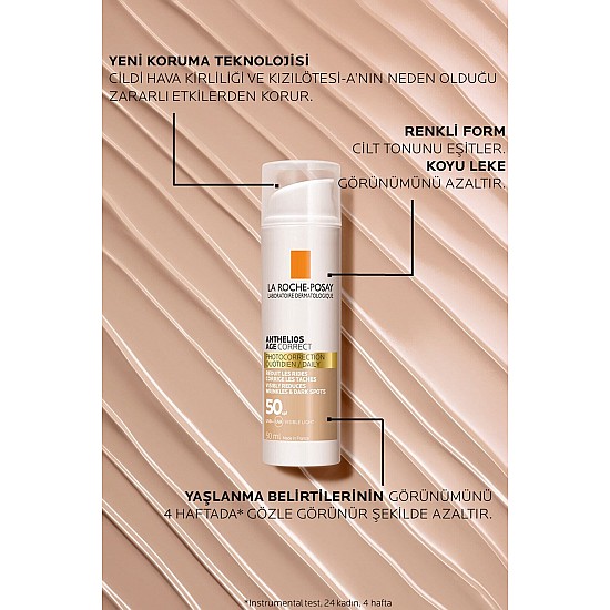 Anthelios Age Correct Spf50+ Leke ve Kırışıklık Karşıtı Renkli Yüz Güneş Kremi 50 ml - Tek Ebat