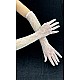 Specially designed long, lace, white, elastic tulle bridal gloves for weddings - WHITE