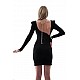 Amelia padded long sleeve black evening dress & graduation & party dress - BLACK