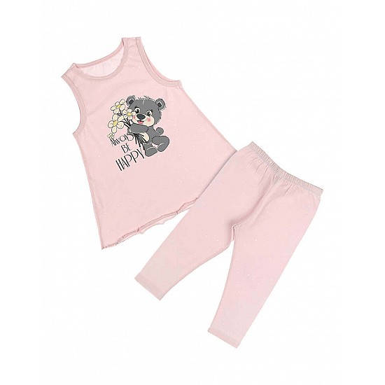 Kız Çocuk Pijama Takımı - 10092 - PEMBE