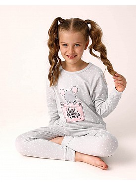 Donella Best Friends Baskılı Kız Çocuk Pijama Takımı - 10095 - GRİ