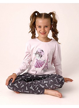 Donella Balerin Baksılı Kız Çocuk Pijama - 10105 - PEMBE