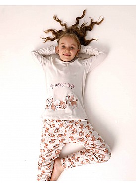 Donella Puppies Baskılı Kız Çocuk Pijama  - 10107 - MİNT