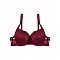 Donella B Cup Push Up Dantelli Balenli Sütyen Bordo - 1112 - BORDO