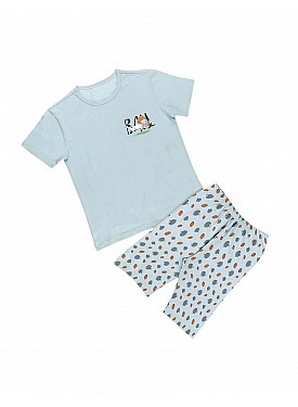 Donella Beyzbol Baskılı Erkek Çocuk Pijama - 11543 - GRİ