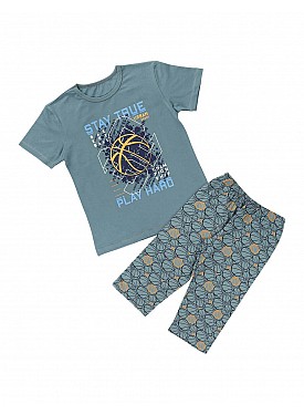 Donella Baskılı Erkek Çocuk Pijama - 11544 - MAVİ