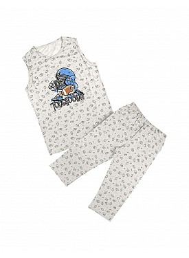 Donella Baskılı Erkek Çocuk Pijama - 11545 - GRİ