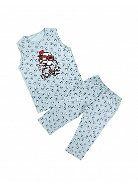 Donella Baskılı Erkek Çocuk Pijama - 11545 - GRİ