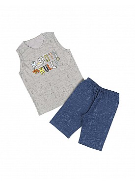 Donella Baskılı Erkek Çocuk Pijama - 11546 - KREM