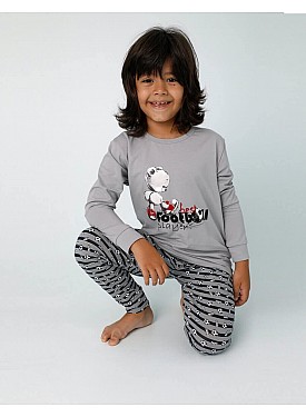 Donella Football Baskılı Erkek Çocuk Pijama - 11548 - MAVİ