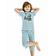 Donella Yarış Araba Baskılı Erkek Çocuk Yazlık Pijama Takımı - 11558 - MAVİ