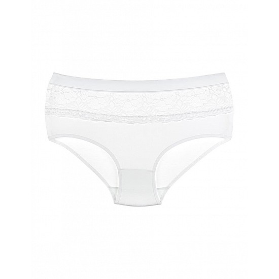 Donella 3-Piece White Lace High Waist Women's Panties - 254302-3LU - WHITE