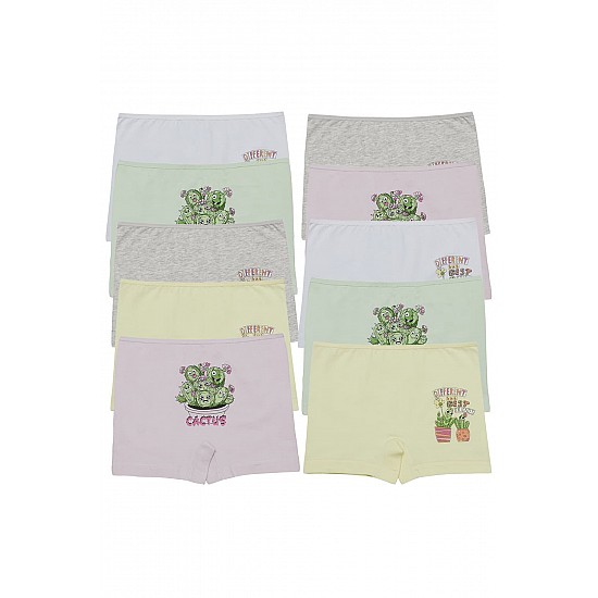 Набор из 10 шорт для девочек Donella с цветным принтом кактусов — 425085 — Разноцветный