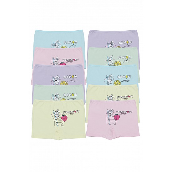 Donella Шорты для девочек с разноцветным принтом кролика, 10 предметов — 425094 — Разноцветный