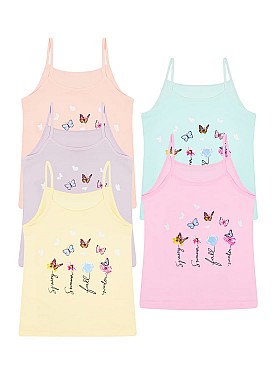 Donella 5-pack Colorful Printed Girls Undershirt - 4311Y18 - Colorful