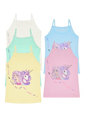 Donella 5-pack Colorful Printed Girls Undershirt - 4311Y5 - Colorful