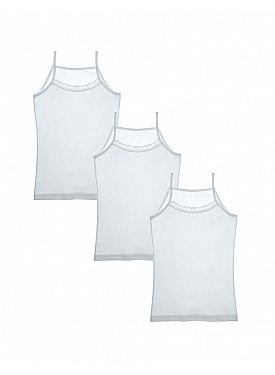 Donella 3-pack 100% Cotton Girls Undershirt - 4342 - WHITE