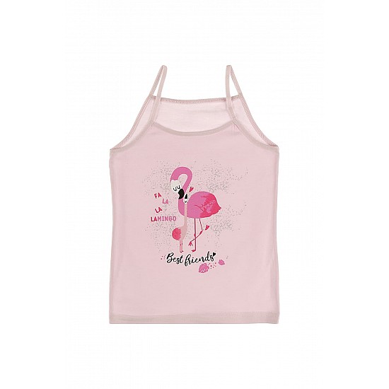 Donella 5'li Renkli Flamingo Baskılı Kız Çocuk Atlet - 435063 - Renkli