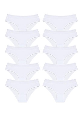 Donella 10-Piece Tulle Waist White Girl's Panties - 472002 - WHITE