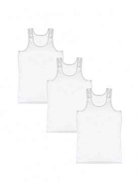 Donella 3-pack 100% Cotton Boys Undershirt - 7750 - WHITE