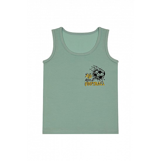 5'li Renkli Futbol Baskılı Erkek Çocuk Atlet - 777013 - Renkli