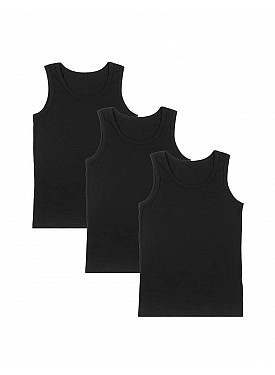 Donella 3-Piece Black Boys Undershirt - 7771Q - BLACK